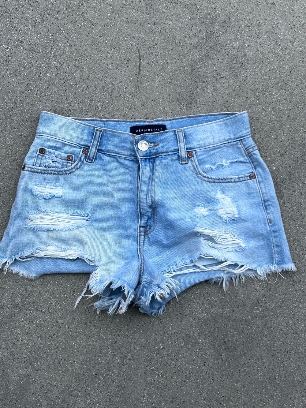 Aeropostale Light Blue Ripped Denim Cutoff Shorts